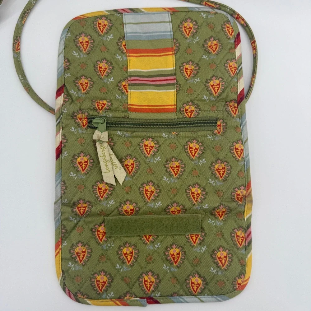 Longaberger Homestead Floral Quilted Crossbody Wallet Purse Removable Strap